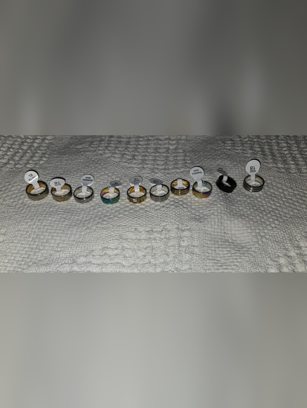 Lot Of 10 Stainless Steel Rings NWT